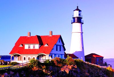 Lighthouse, Cape Elizabeth  Download Jigsaw Puzzle