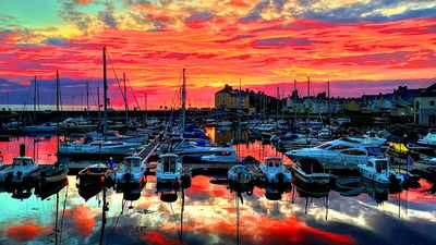 Marina, Sunset Download Jigsaw Puzzle