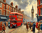 London Street Scene, 1930s Download Jigsaw Puzzle
