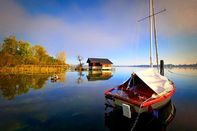 Sailboat at Dawn Download Jigsaw Puzzle