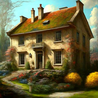 English Stone Cottage Download Jigsaw Puzzle