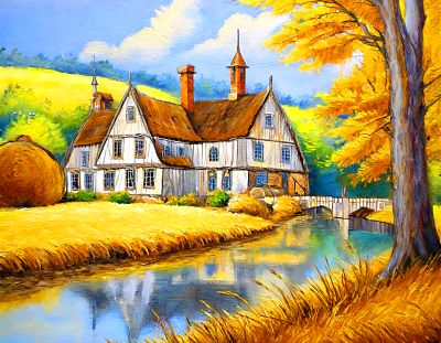 Country Manor House Download Jigsaw Puzzle