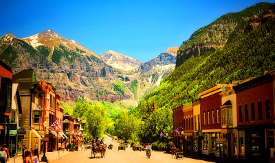 Mountain Town Main Street Download Jigsaw Puzzle