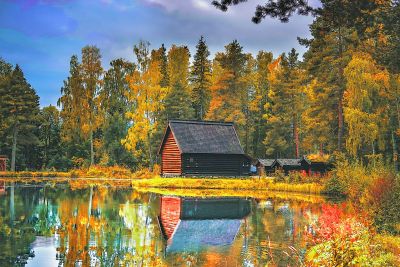 Lakeside Cabin Download Jigsaw Puzzle