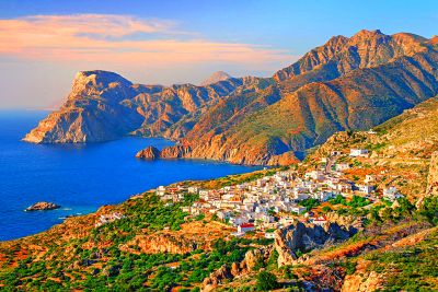 Greek Coastal Village Download Jigsaw Puzzle